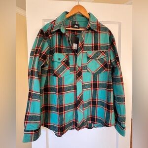 NWT Stussy 100% cotton plaid shirt